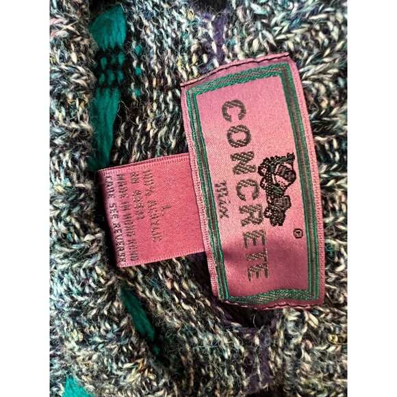 Concrete Mix Sweater‎ Pullover Large 3D Chunky Knit Striped Vintage 80s Textured - Picture 2 of 9